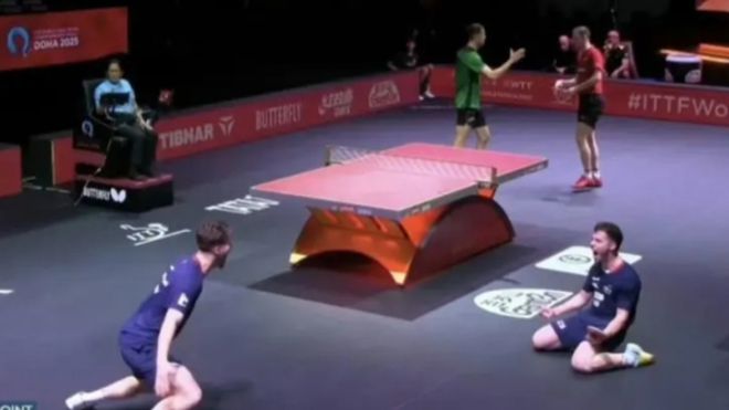 专家解读多哈世乒赛法国选手跪地受伤这个庆祝动作一定要小心(图1)