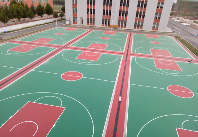 硅PU篮球场材料、篮球场施工、地建设(图1)