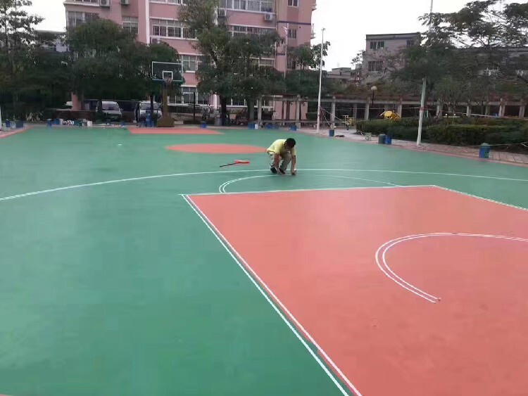 塑胶篮球场地施工厂家弹性硅PU球场(图2)