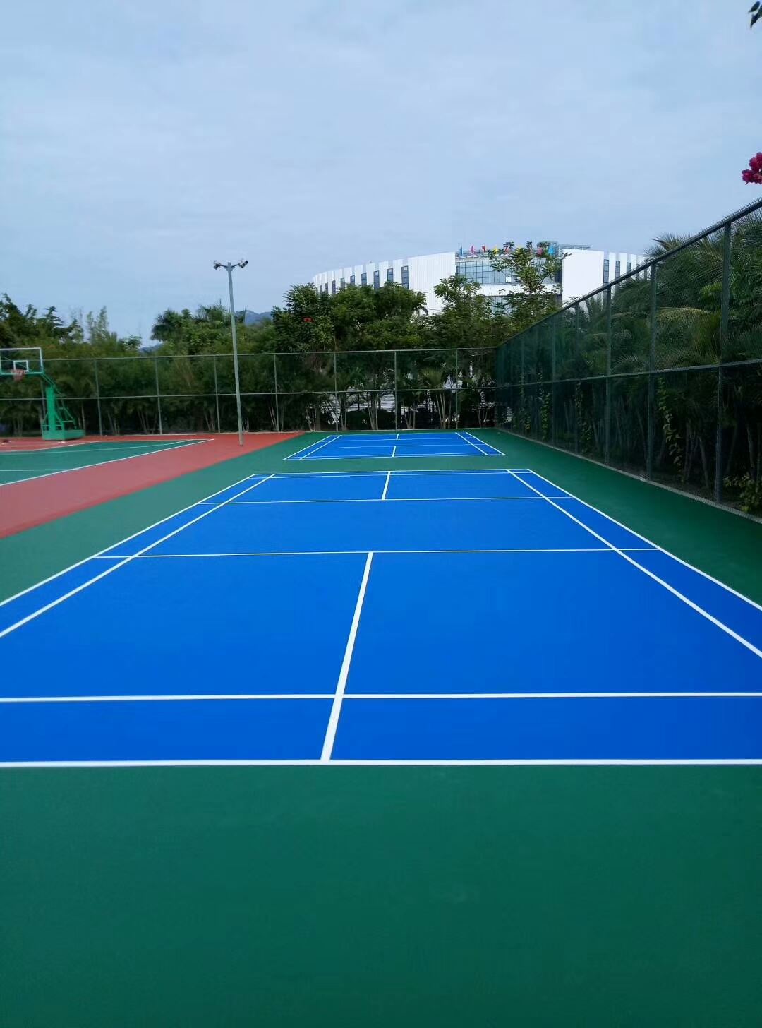 垣速 弹性pu篮球场厂家 建标准网球场 网涂胶水色彩鲜艳(图1)